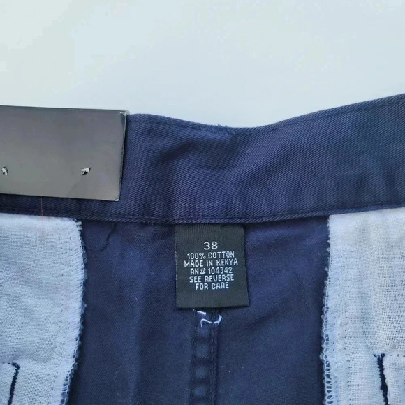 NWT $40 George & Martha Navy Blue Pleated Chino Men's Shorts Size 38 - Picture 7 of 11